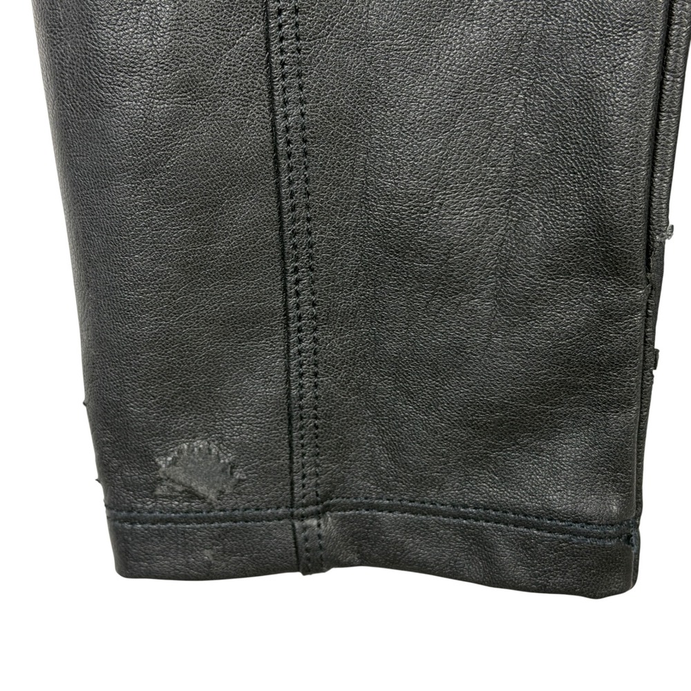 Vylette Black Faux Leather High Rise Ponte Leggings Women's Medium Seam Detail - Picture 6 of 9